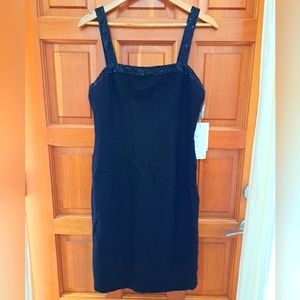 Pia Rucci Black Dress with Beaded trim Size 8